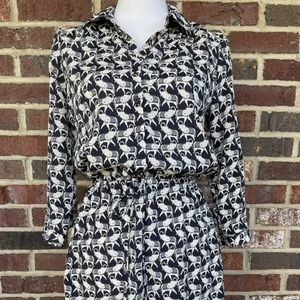 NEW Women's Gap Elephant Print Shirt Dress sz Medium